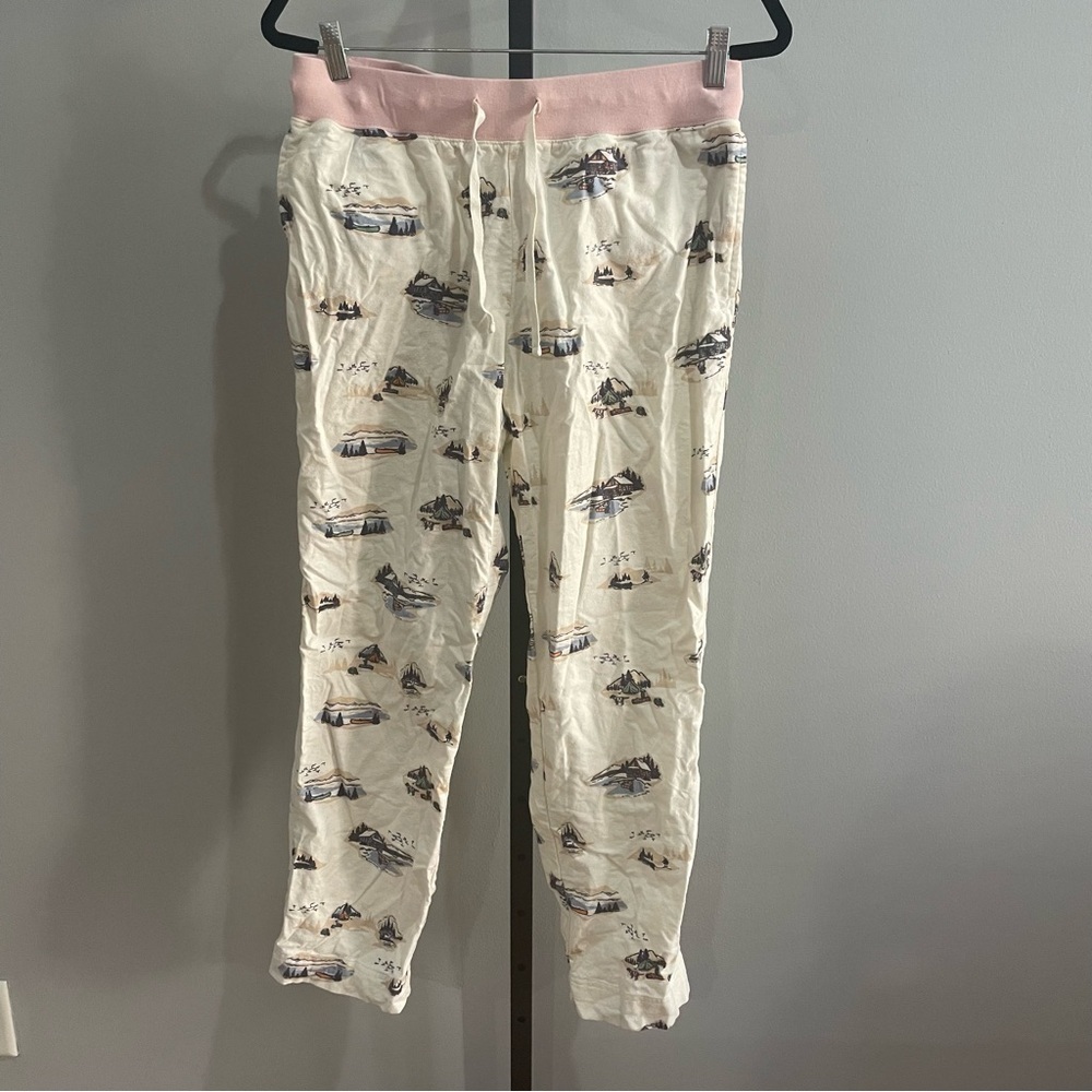 LL Bean Flannel Ski Print Pajama Pants Size Medium